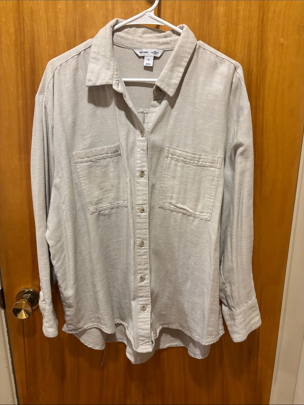 Old Navy Light Cream Button-Front Women's Shirt